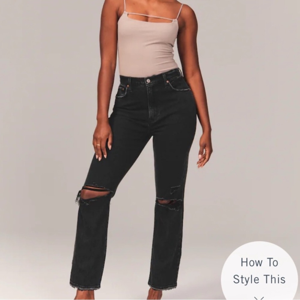 Abercrombie & Fitch The Ankle Straight Ultra High Rise Curve Love